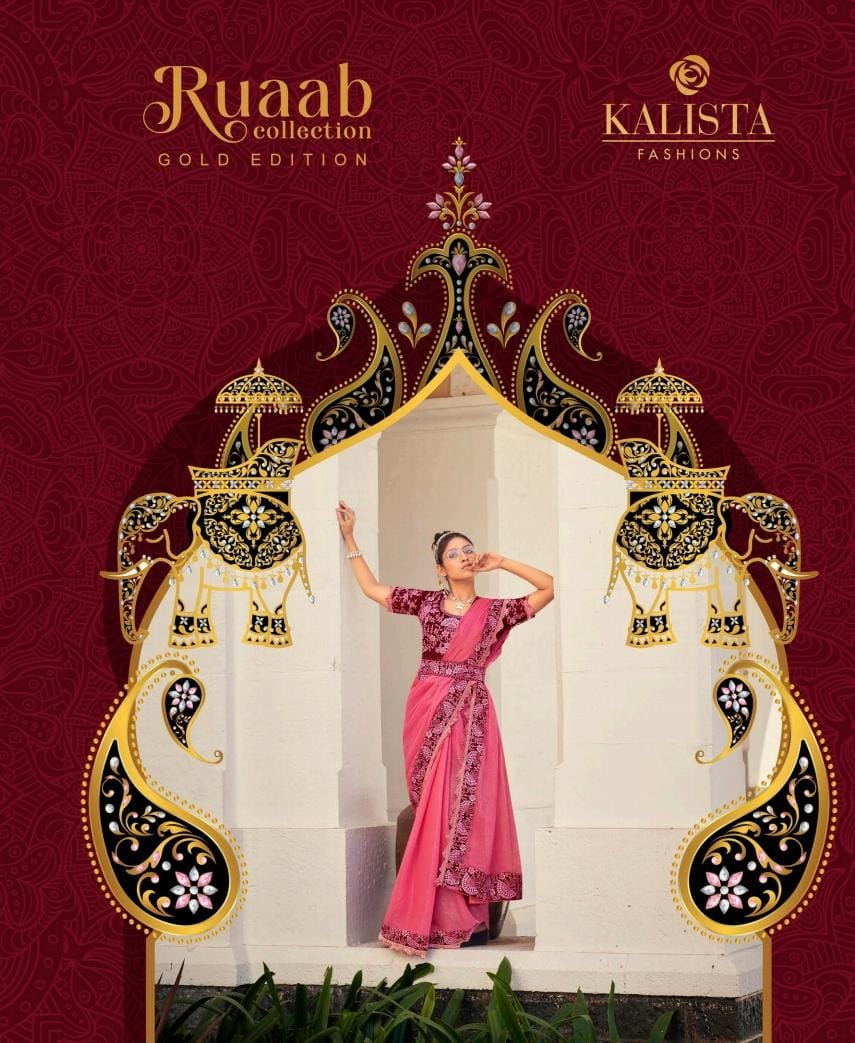 Kalista sarees Ruaab gold